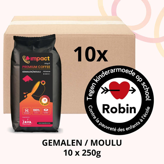 GEMALEN (PREMIUM) IMPACT-KOFFIE - 1 DOOS (10 x 250g)